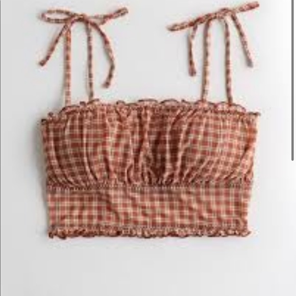 Hollister gilly hicks gingham mesh square neck bralette - Picture 1 of 5